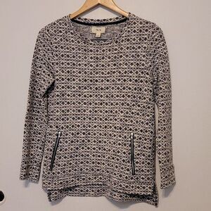 Per se feo print knit sweater size medium